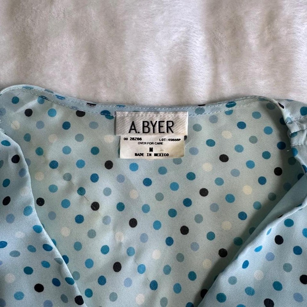 A. Byer blue polkadot side tie babydoll tank top y2k vintage mcbling - Picture 3 of 7